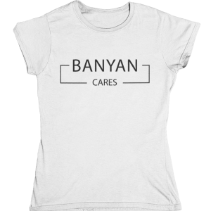 Ladies Banyan Cares Block T Shirt Banyan Treatment Center - got root roblox t shirt transparent